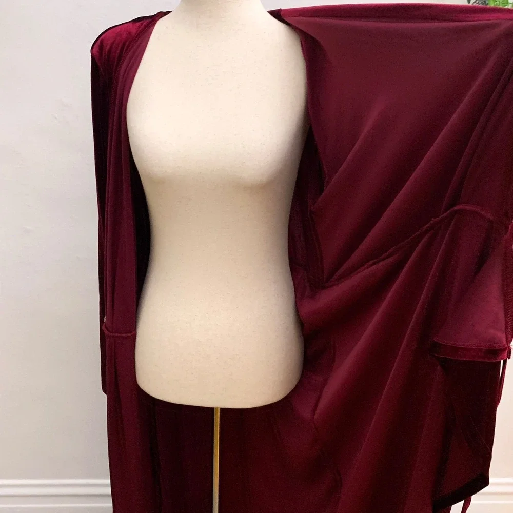 Eloquii Red Velvet Wrap Dress‎ - Picture 8 of 10